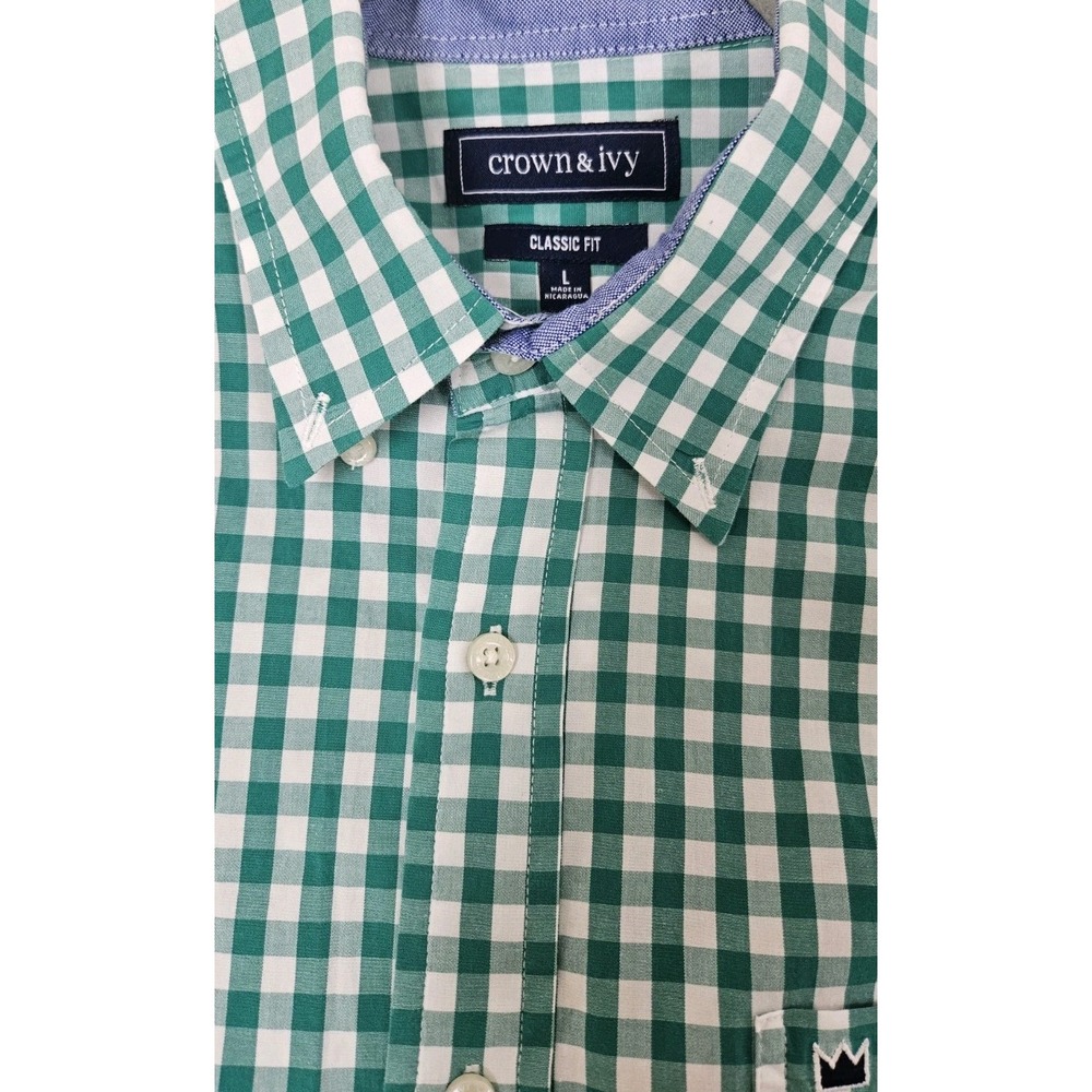 Crown And Ivy Mens Large Button Down Long Sleeve Shirt Classic Fit